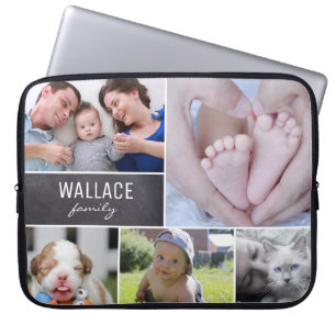 Personalisierte Familienname-Familienname-Foto-Col Laptopschutzhülle