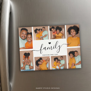 Personalisierte Familienname-Fotocollage Magnet