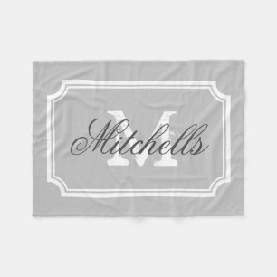 Personalisierte Familienname-Monogramm-Fleecedecke Fleecedecke