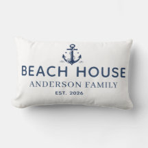 Personalisierte Familienname Strandhaus-Wurfkissen