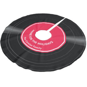 Personalisierte Familienname-Vinyl-Schallplatte Ro Polyester Weihnachtsbaumdecke