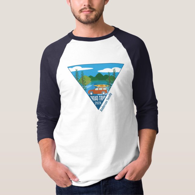 Personalisierte Familienreise in den Berg T-Shirt (Vorderseite)