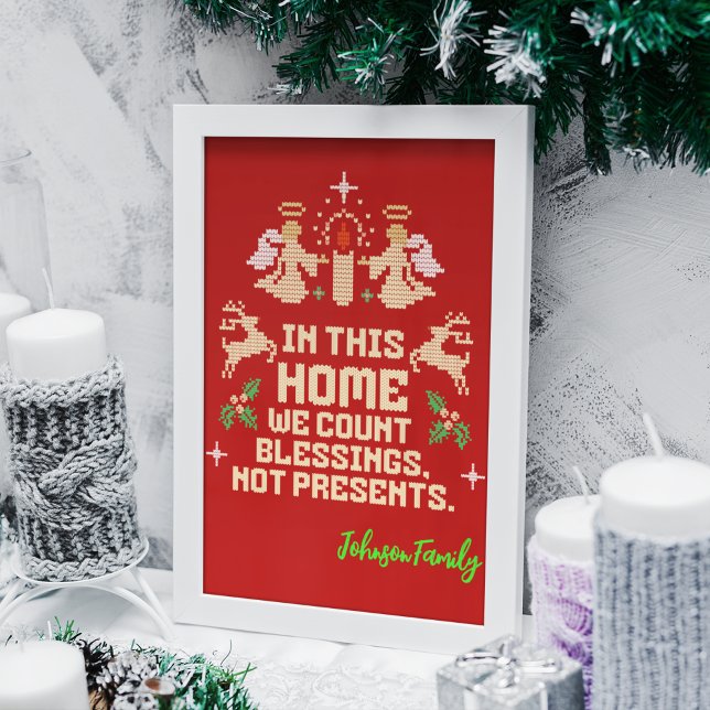 Personalisierte Familiensegnung Weihnachtszeichen Poster (Von Creator hochgeladen)