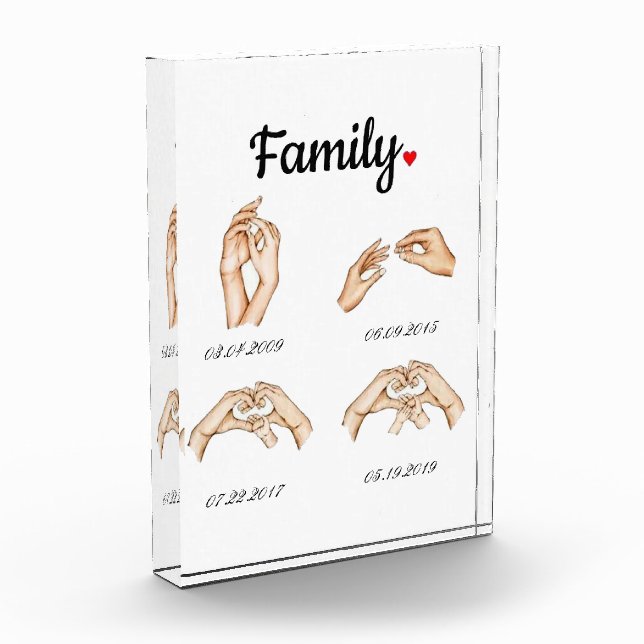 Personalisierte Familienzeit Fotoblock (Links)