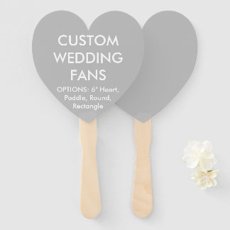 Personalisierte FANS FÜR  SILVER GRAU HERZWEDING Fächer