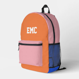 Personalisierte Farbblockmonogramm Bedruckter Rucksack