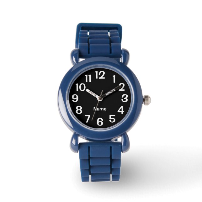 Personalisierte Farbe Schwarz/Weiß Armbanduhr (Vorderseite)