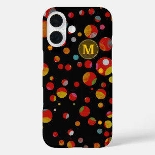 personalisierte Farben auf Polka-Punkten iPhone 16 Hülle