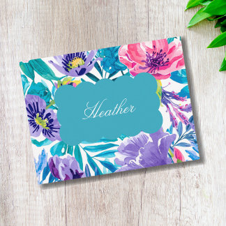 Personalisierte farbenfrohe Blumen-Ästhetik Elegan Dankeskarte
