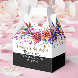 Personalisierte farbenfrohe Blumenkunstwerke Geschenkschachtel