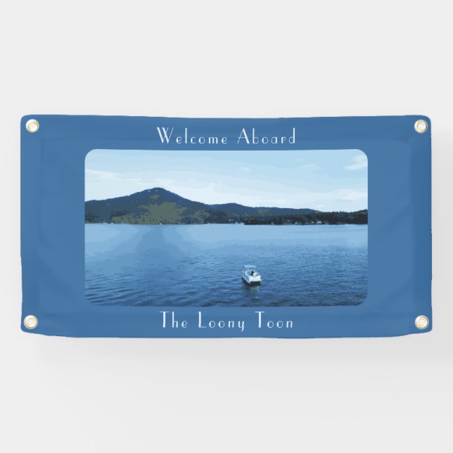 Personalisierte Farbenfrohe Bootsdekoration Banner (Horizontal)