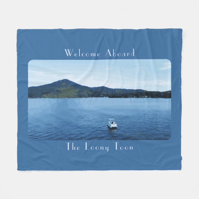Personalisierte Farbenfrohe Bootsdekoration Fleecedecke (Vorderseite (Horizontal))