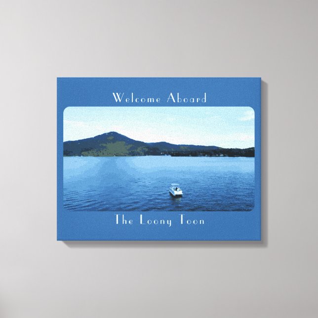 Personalisierte Farbenfrohe Bootsdekoration Leinwanddruck (Vorderseite)