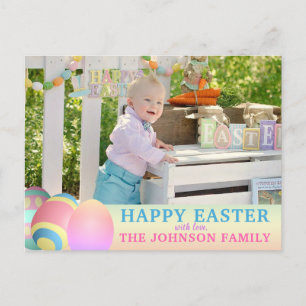 Personalisierte farbenfrohe OSTERN   FOTO Feiertagspostkarte