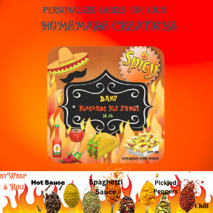 Personalisierte, farbenfrohe Sauce Quadratischer Aufkleber
