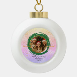 Personalisierte farbenfrohe Weihnachten Keramik Kugel-Ornament