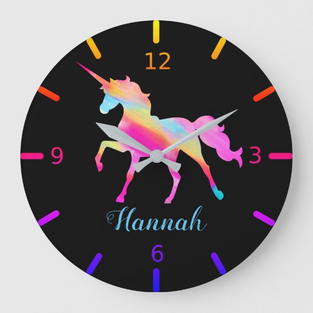 Personalisierte Farbenspiel Große Wanduhr (Vorderseite)