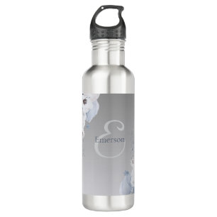 Personalisierte Farbflora-Monogramm Edelstahlflasche