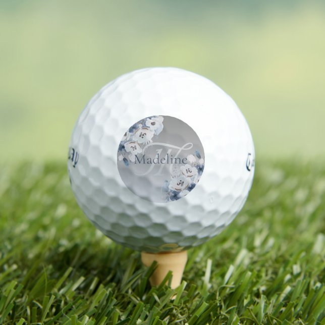 Personalisierte Farbflora-Monogramm Golfball (Insitu T-Shirt)