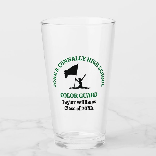 Personalisierte Farbgarde der Green High School Glas (Vorderseite)