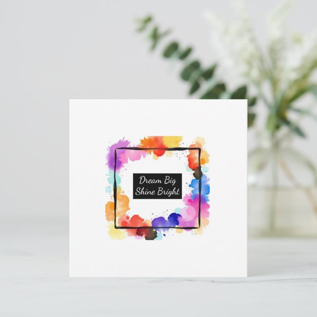 Personalisierte Farbgestaltung Zitat Wand Kunst |  Einladung (Stehend Vorderseite)