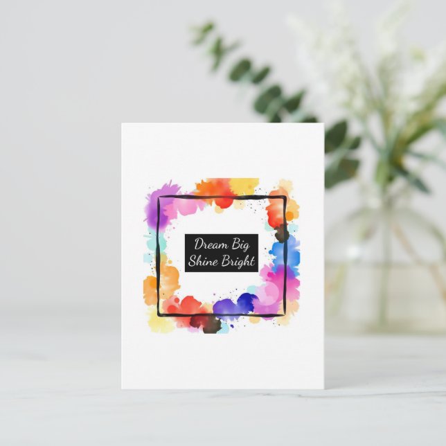 Personalisierte Farbgestaltung Zitat Wand Kunst |  Postkarte (Stehend Vorderseite)