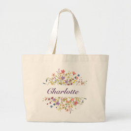Personalisierte farbige Blume Jumbo Stoffbeutel