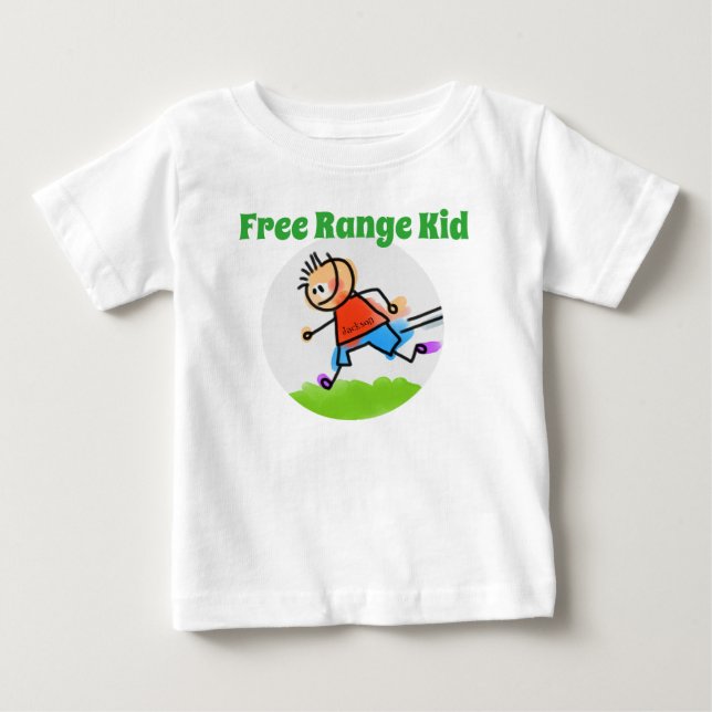 Personalisierte Farbige "Freiräume-Kid" Baby T-shirt (Vorderseite)