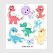 Personalisierte Farbige Kinder Dinosaurier-Bezeich