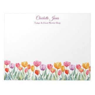 Personalisierte farbige Tulips Business Notepad Notizblock