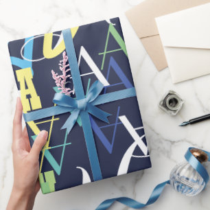 personalisierte Farbkindermuster Geschenkpapier