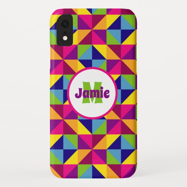 Personalisierte Farbquiltierende Blickdreiecke Case-Mate iPhone Hülle (Rückseite)