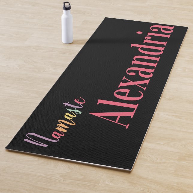 Personalisierte Farbschrift Yogamatte (Beispiel)