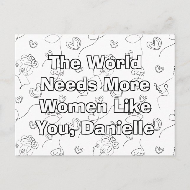 Personalisierte Färbung am Internationalen Frauent Postkarte (Vorderseite)