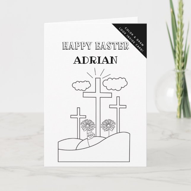 Personalisierte Färbung und Zeichnend Osterreligiö Feiertagskarte (Vorderseite)