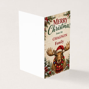 Personalisierte Farmhouse-Elch-Weihnachtskarte