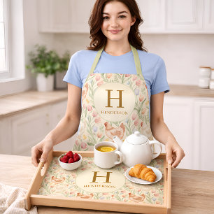 Personalisierte Farmhouse-Monogramm-Schürze Schürze