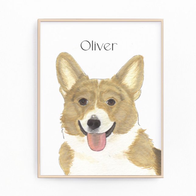 Personalisierte Fauna und Weiße Corgi Kunst Fotodruck (Von Creator hochgeladen)