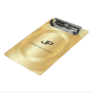 Personalisierte Faux-Gold-Monogramm-Vorlage Elegan Mini Klemmbrett