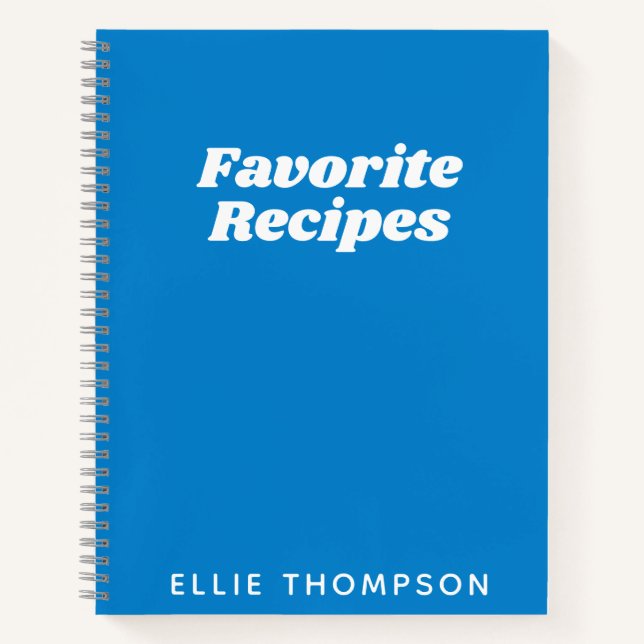 Personalisierte Favoritenrezepte Typografie in Bla Notizbuch (Vorderseite)