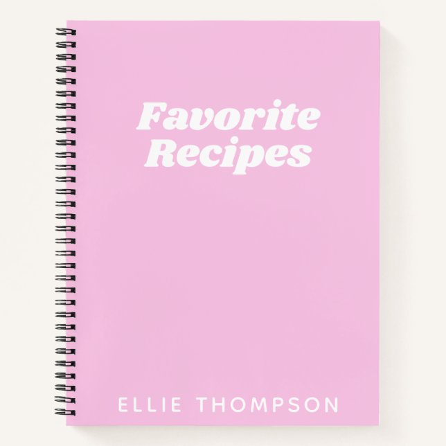 Personalisierte Favoritenrezepte Typografie in Ros Notizbuch (Vorderseite)