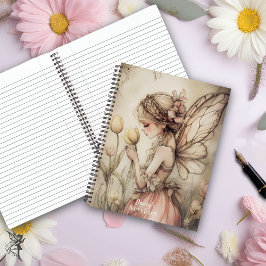 Personalisierte Fee mit Whimsical Butterfly Wings Notizbuch