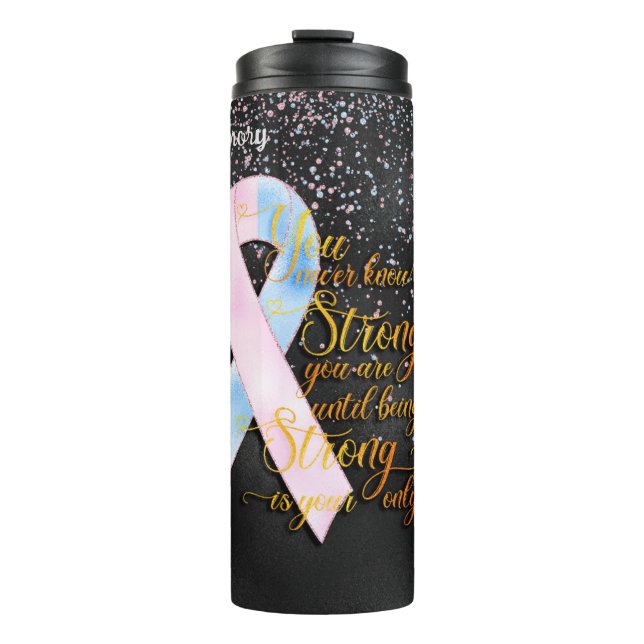 Personalisierte Fehlgeburt Verlust Rosa und Blau Thermosbecher (Vorderseite)
