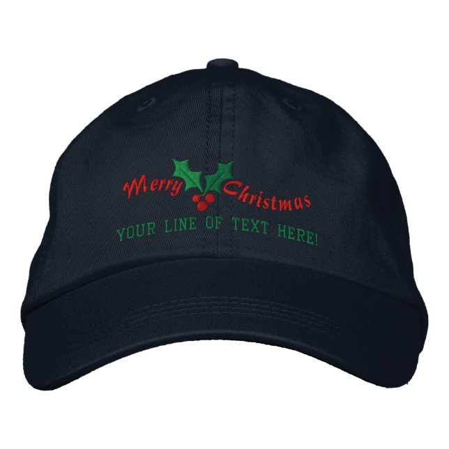 Personalisierte Feiertagsgrüße Bestickte Baseballkappe (Vorderseite)