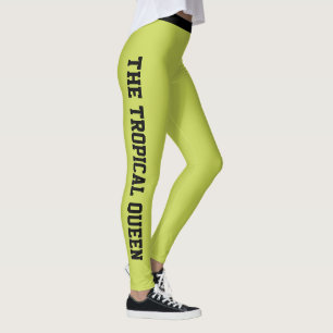 Personalisierte Ferien Klasse Limettengrün Schwarz Leggings