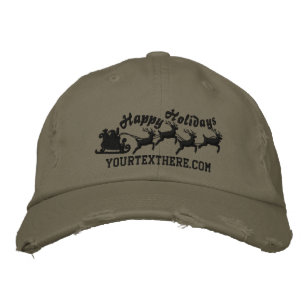 Personalisierte Ferien Santa Sleigh Reitstall Bestickte Baseballkappe