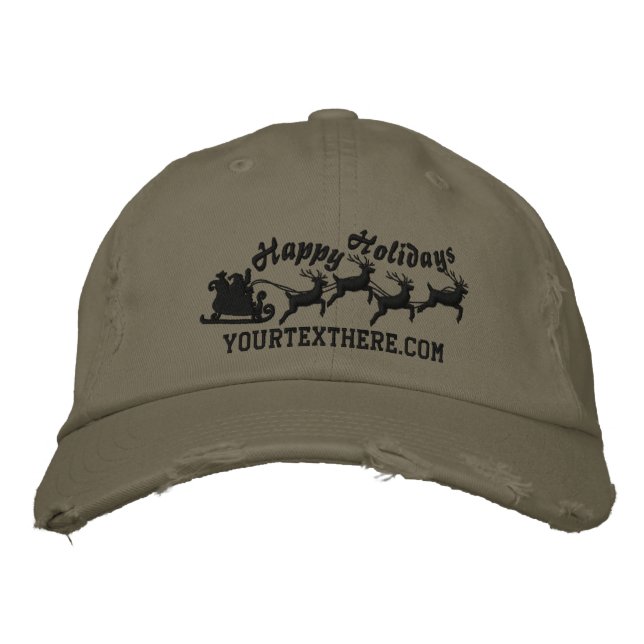 Personalisierte Ferien Santa Sleigh Reitstall Bestickte Baseballkappe (Vorderseite)