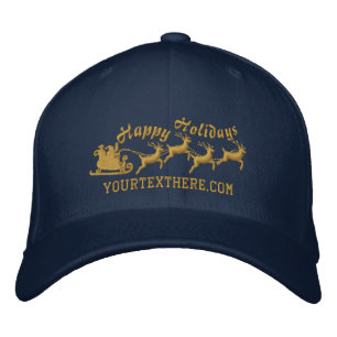 Personalisierte Ferien Santa Sleigh Reitstall Bestickte Kappe