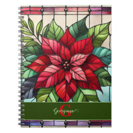 Personalisierte festgehaltene Gläser Poinsettia Notizblock