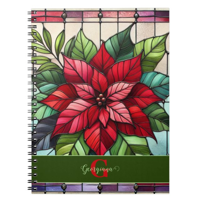 Personalisierte festgehaltene Gläser Poinsettia Notizblock (Vorderseite)